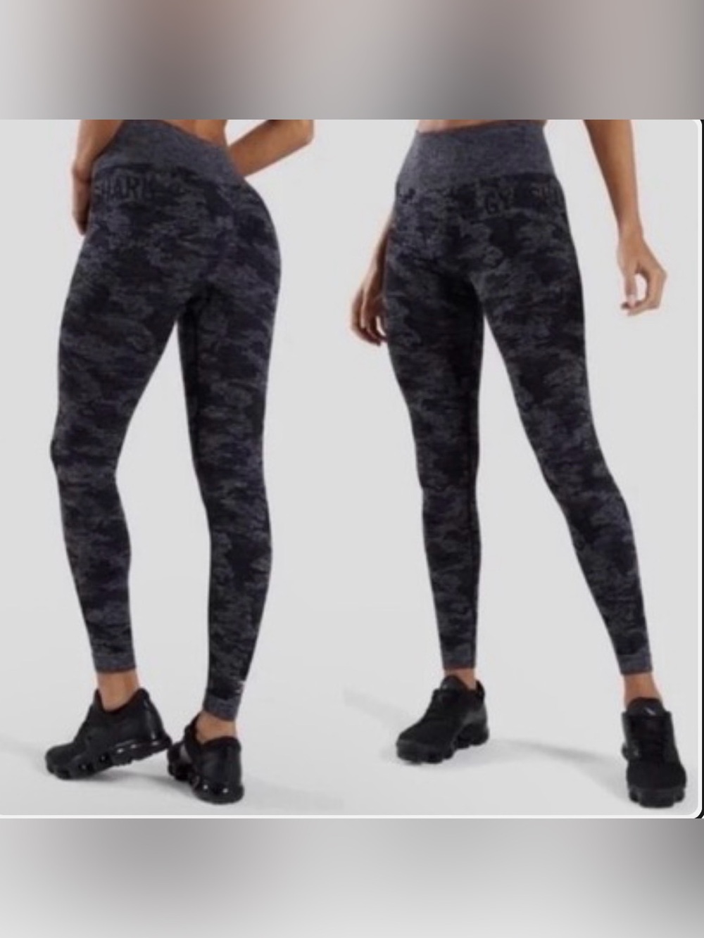 GYMSHARK Camouflage Black/Gray Leggings